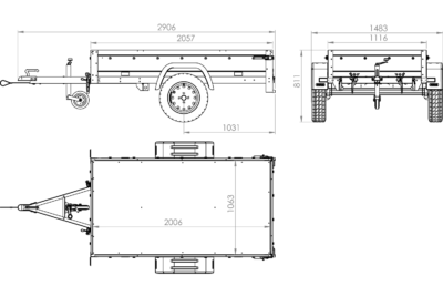 Cliquez pour agrandir Remorque neuve 200×106 avec bâche plate, rehausses de ridelles et roue jockey – Garden Trailer 200 KIPP – Image 13