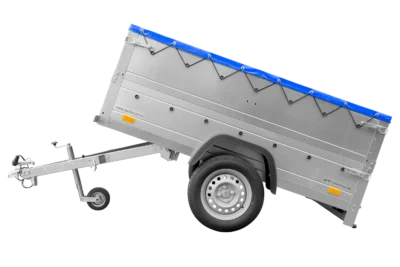 Cliquez pour agrandir Remorque neuve 200×106 avec bâche plate, rehausses de ridelles et roue jockey – Garden Trailer 200 KIPP