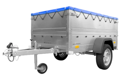Cliquez pour agrandir Remorque neuve 200×106 avec bâche plate, rehausses de ridelles et roue jockey – Garden Trailer 200 KIPP – Image 8
