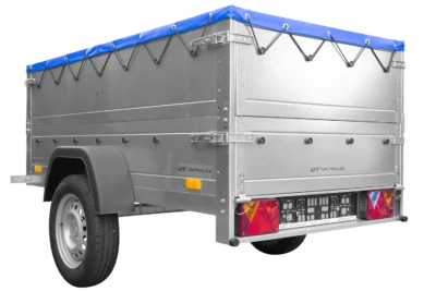 Cliquez pour agrandir Remorque neuve 200×106 avec bâche plate, rehausses de ridelles et roue jockey – Garden Trailer 200 KIPP – Image 9