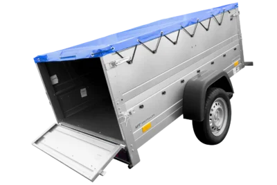 Cliquez pour agrandir Remorque neuve 200×106 avec bâche plate, rehausses de ridelles et roue jockey – Garden Trailer 200 KIPP – Image 10