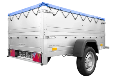 Cliquez pour agrandir Remorque neuve 200×106 avec bâche plate, rehausses de ridelles et roue jockey – Garden Trailer 200 KIPP – Image 11