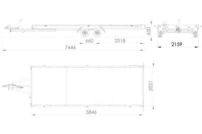 Dépanneuse plate-forme en aluminium à deux essieux UNIPLAT 600 ALU PTAC 3500 KG avec rampes de chargement – Image 2