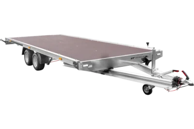 Dépanneuse plate-forme en aluminium à deux essieux UNIPLAT 600 ALU PTAC 3500 KG avec rampes de chargement