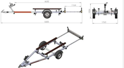 Remorque porte bateau UNITRAILER JET ALU PTAC 750 kg – Image 7