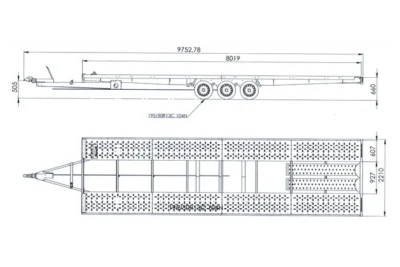 Remorque porte voiture à trois essieux 800X230 UNIPLAT 800/3 S 3500 KG – Image 2
