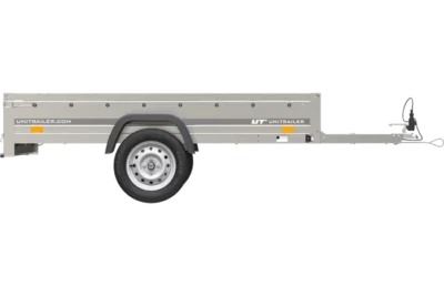 Remorque voiture simple essieu Unitrailer Garden Trailer 230 x 125 cm avec timon fixe 500/750 kg
