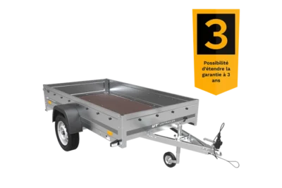 Remorque voiture simple essieu Unitrailer Garden Trailer 230 x 125 cm avec timon fixe 500/750 kg – Image 3