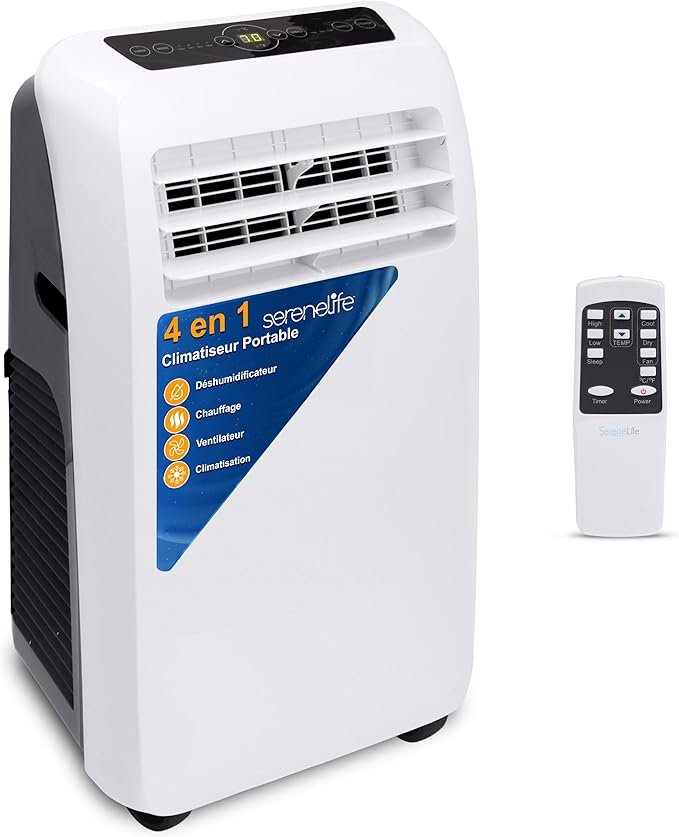 4-2 SereneLife Climatiseur Mobile 9000 BTU avec Chauffage – Image 1
