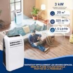 SereneLife Climatiseur Mobile 9000 BTU avec Chauffage – Image 2