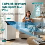 SereneLife Climatiseur Portable 12 000 BTU – Clim Mobile 4 en 1 Silencieuse avec WiFi – Image 2