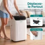 SereneLife Climatiseur Portable 12 000 BTU – Clim Mobile 4 en 1 Silencieuse avec WiFi – Image 4